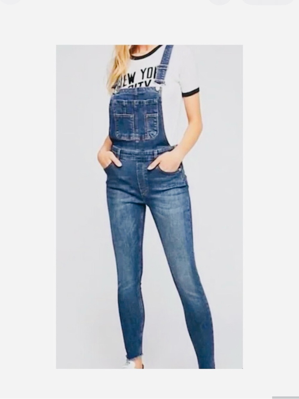 Free People denim overalls sz 24